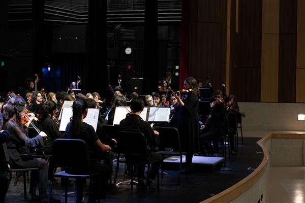 Students performing at the 2023-2024 All County Orchestra Concert